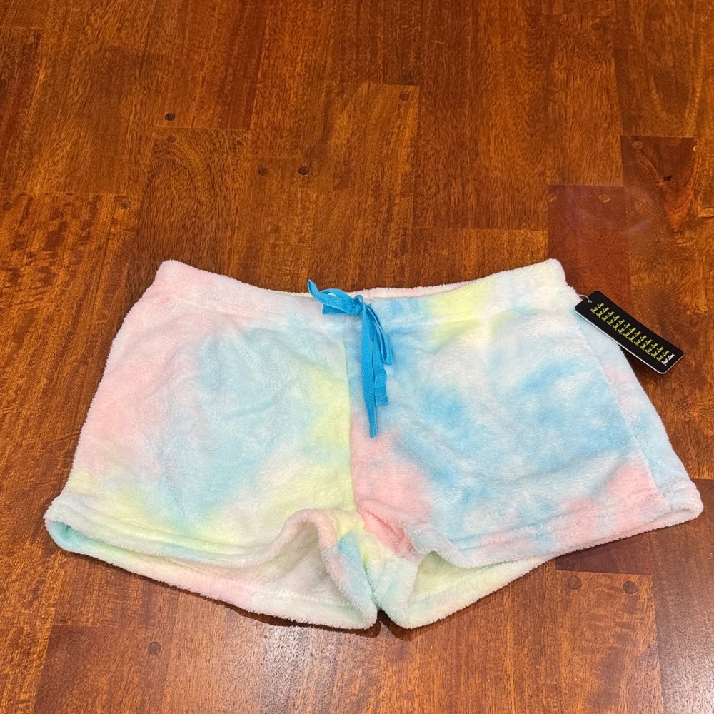 NWT Just Love Fuzzy Tie-Dye Fleece Shorts